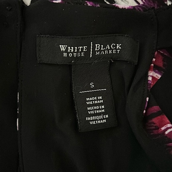 White House Black Market Black/Purple Patterned Halter Top Shirt **Size S**💜💜 - Picture 6 of 6